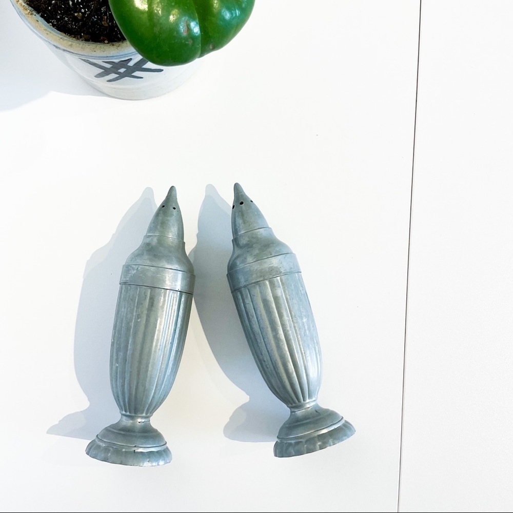 Vintage Benedict Procter Silver Plate Bullet Salt Pepper Set
